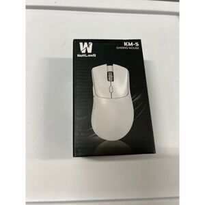 WolfLawS KM-5 Wireless Gaming Mouse Bluetooth 2.4G Wired Tri-Mode White 3600 DPI